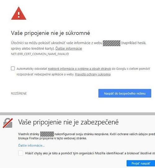 Upozornenie na stránku s http v prehliadači Firefox a Chrome